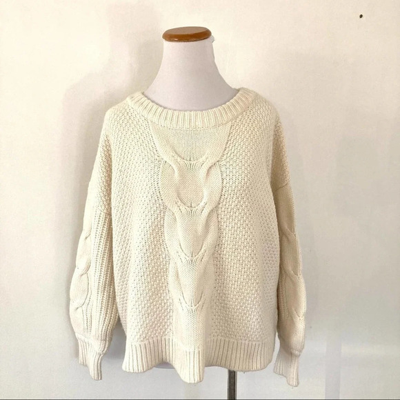 J. Crew Cable‎ Knit Balloon Sleeve Sweater - Picture 2 of 11